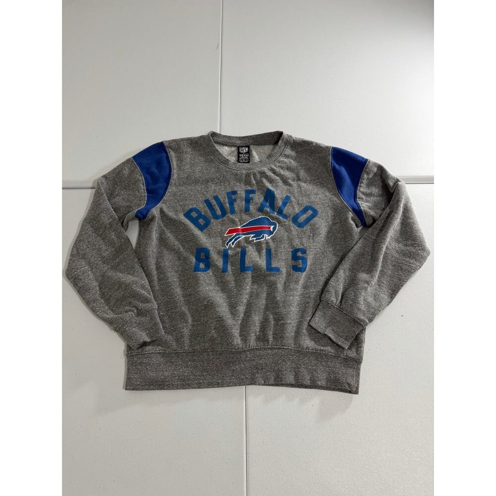 Buffalo Bills NFL Team Apparel Women’s Medium Crewneck Sweatshirt Gray Blue